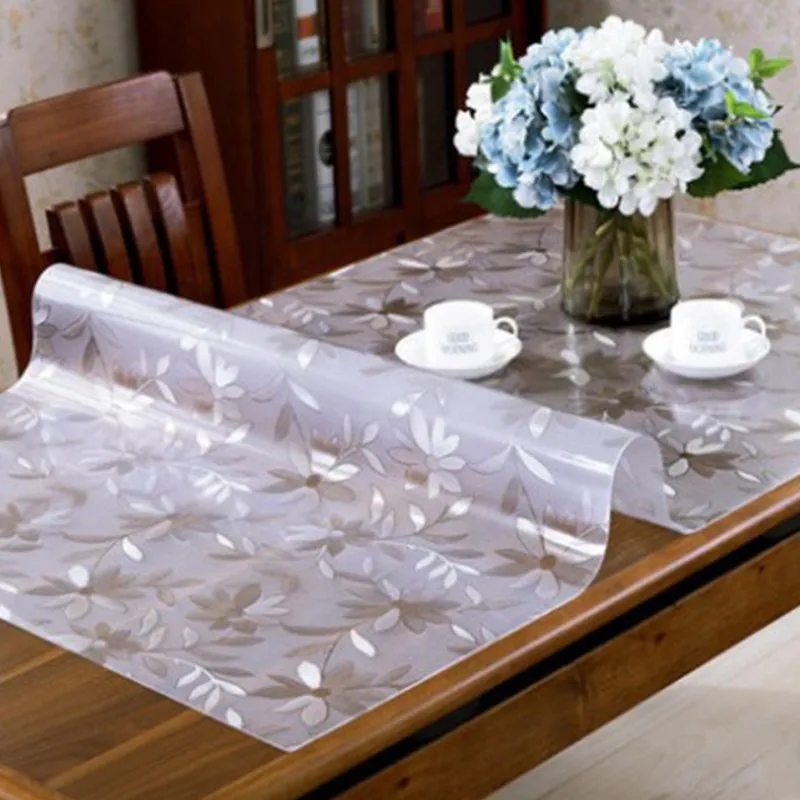 PVC Tablecloth Tablecloth Transparent Tablecloth Cover Waterproof Kitchen Pattern Oil Tablecloth Glass Soft Cloth 1.0mm