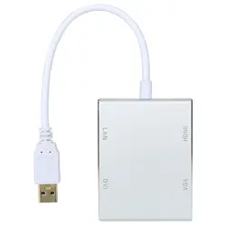 PPYY NEW-USB 3,0 к HDMI/DVI-I/VGA адаптер мульти порт видео дисплей конвертер 1080 p HD США