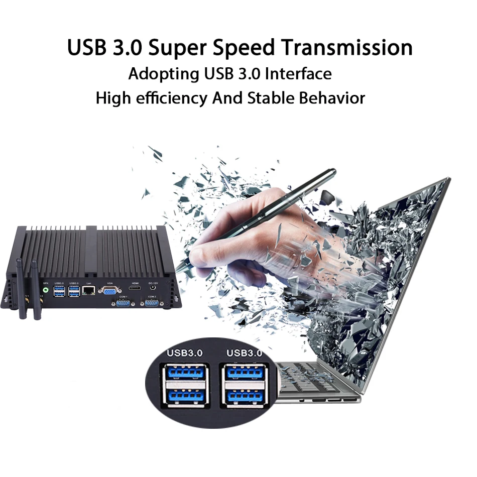 

Fanless Industrial PC,Mini Computer,Windows 10,Intel Celeron 1007U,[HUNSN MA04I],(Dual WiFi/VGA/HD/7USB2.0/LAN/2COM)