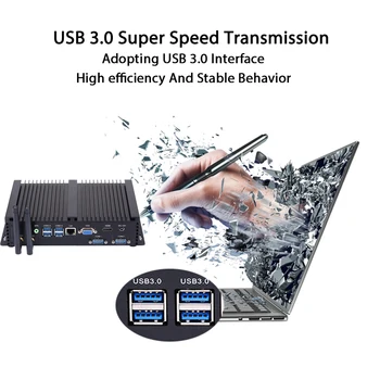 

Fanless Industrial PC,Mini Computer,Windows 10,Intel Celeron 1007U,[HUNSN MA04I],(Dual WiFi/VGA/HD/7USB2.0/LAN/2COM)