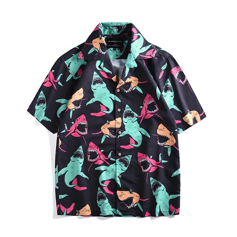 

Mens Hawaiian Short Shirt Male Casual camisa masculina Printed Beach Shirts Short Sleeve Summer Men Vacation Clothing Camisas
