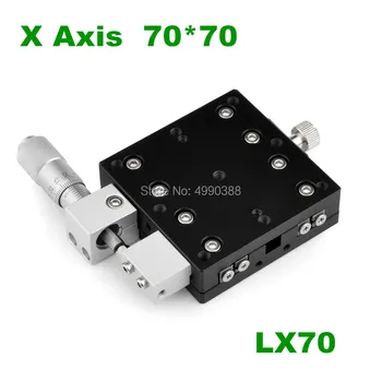 

Free shipping X Axis 70x70mm LX70-L LX70-C LX70-R Trimming Platform Manual Linear Stages Bearing Tuning Sliding Table Cross Rail