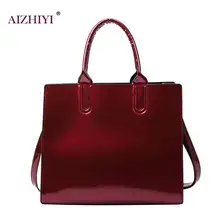 Однотонные качественные женские сумки из лакированной кожи, Женские Простые роскошные сумки, повседневные сумки на плечо, сумки-мессенджеры, Основная сумка-тоут