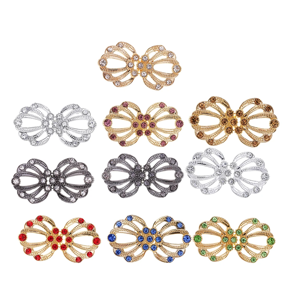Rhinestone Crystal Wedding Bridal Ribbon Sash Buckle Closure Hook