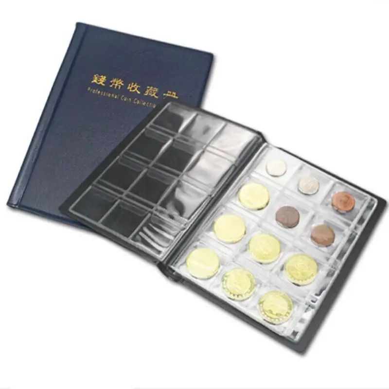

120 Pockets PU Coins Album Book Money Coin Cases Pockets Collection Storage Album for Caps Tokens Badg