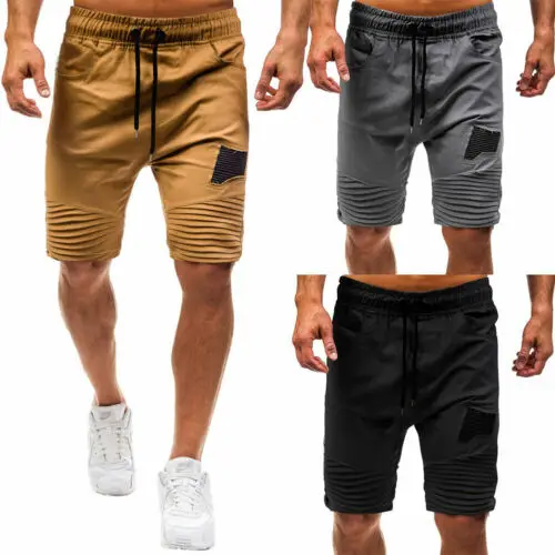 MENS PLAIN SHORTS COTTON SUMMER CASUAL JEANS CARGO COMBAT HALF PANTS NEW SIZE