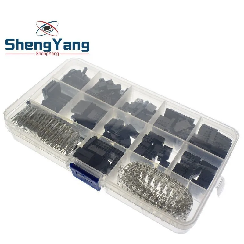

Dupont line Connector 2.54mm, Dupont Cable Jumper Wire Pin Header Housing Kit, Male Crimp Pins+Female Pin Terminal Connector