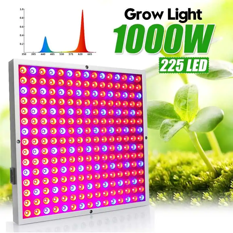 

Waterproof LED Grow Light 225 LEDS 1000W Full Spectrum for IndoorHydroponic Plant Flower LED Grow Light High Yield