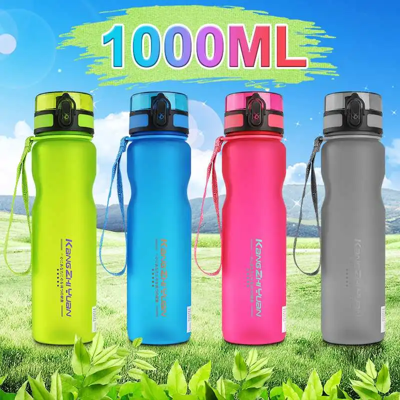 

1000ml Leakproof Water Bottle Plastic Drinking Cup Outdoor Sports Cycling Direct Drinking Shaker Bottles Hiking Portable Bottle