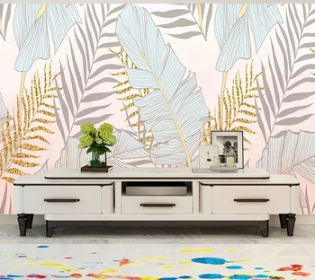 

Modern Nordic Leaves Custom Wallpaper Pattern Wallpaper Wall Mural For Bedroom Wall covering Home Decoration YM-YH0703