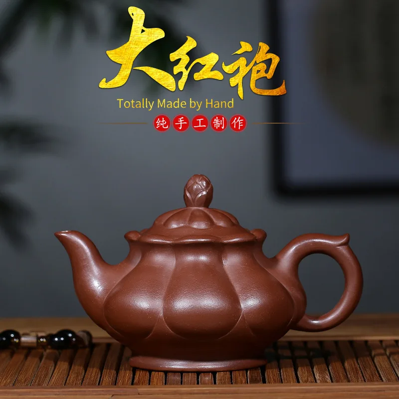 

Hundred Believe Yixing Yixing Local Raw Ore Bright Red Robe Famous Full Manual Chrysanthemum Pot Flower Goods Teapot
