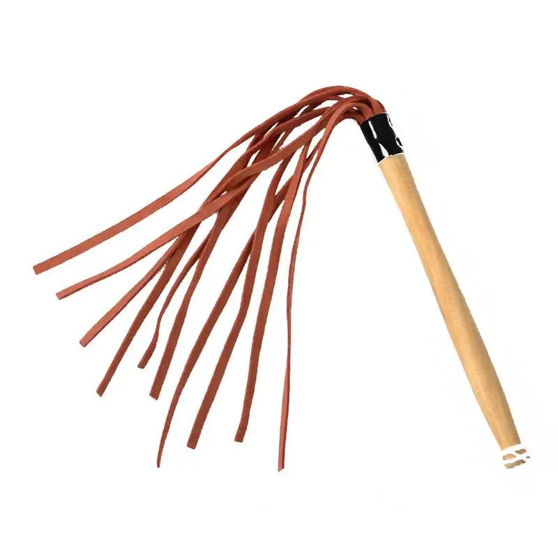 

Pet Wooden Handle Tassel Training Whip Dog Elastic And Soft Leather Whip Durable Dog Training Whip No Harm To Pets