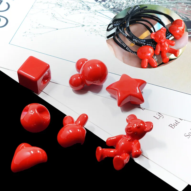 

Autumn And Winter Red Festive Simple Manual Five-Pointed Star Lovely Hair Tie Knot Rubber Band Accessories Materia