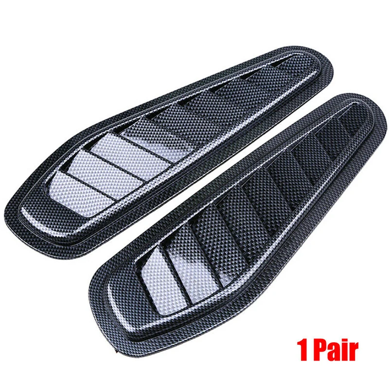 

1 Pair Plastic Car Hood Scoop Carbon Style Bonnet Air Vent Decorative Accessory