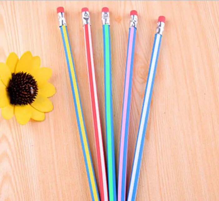

10pcs Colorful Magic Flexible Soft Pencil With Eraser popular For Kids Writing Gift Pencils from Office and School Supplies