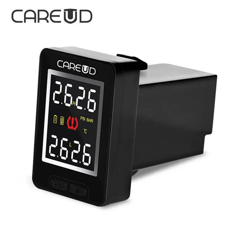 

Car TPMS Wireless Auto Tire Pressure Monitoring System with 4 Sensors LCD Embedded Monitor For Toyota CAREUD U912