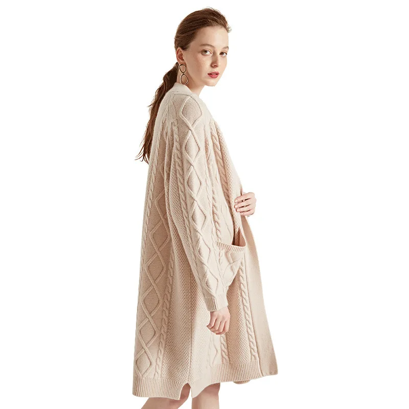 

Cashmere Cardigan 2018 Autumn Winter New arrival Fashion loose woolen Knitting cardigan sweater women winter 1102