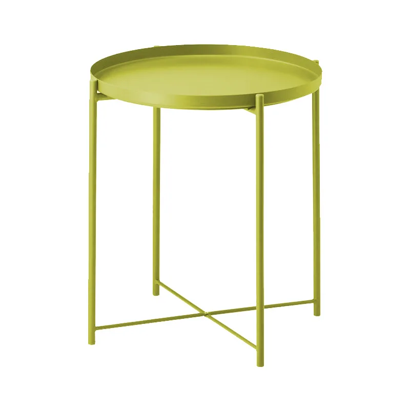 Nordic wrought iron tray small table Simple sofa edge wrought iron tray coffee table coffee folding small round table Nordic wrought iron tray small table Simple sofa edge wrought iron tray coffee table coffee folding small round table