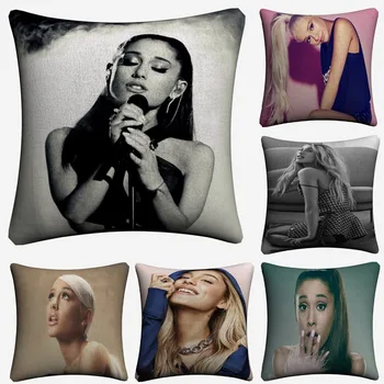 

Ariana Grande 2018 Sexy Singer Decorative Cotton Linen Cushion Cover 45x45cm For Sofa Chair Pillow Case Home Decor Almofada