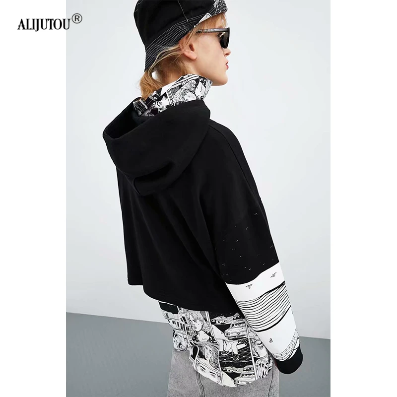 Zaraing spring Sweatshirts For Women 2019 Art Collection Short Long Sleeve Printing Hoodies Clothing Feminina Loose Pullover