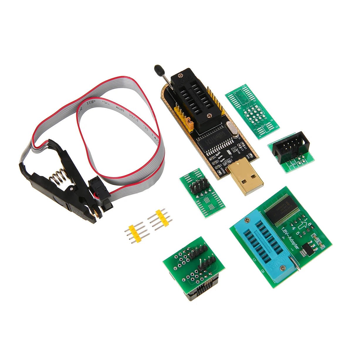 

1 Set High Quality SOIC8 Test Clip + For EEPROM BIOS USB Programmer CH341A + 1.8V & SOIC8 Adapter Accessories