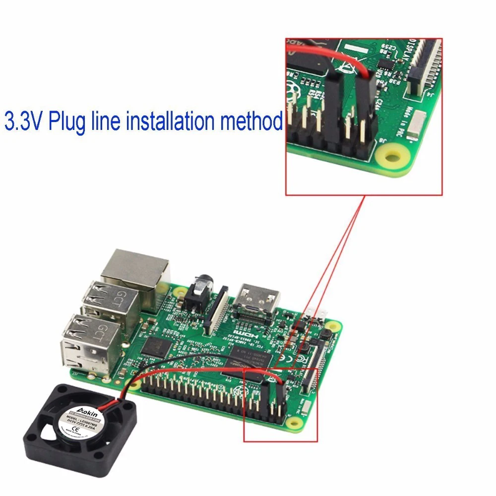 DC 5V 0.2A Бесщеточный вентилятор охлаждения процессора с винтами для Raspberry Pi 3 / 2