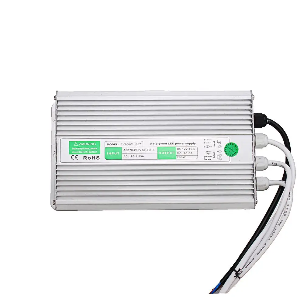 

Waterproof Switching Power Supply 110V-240V 12V 200W 235*126*52mm