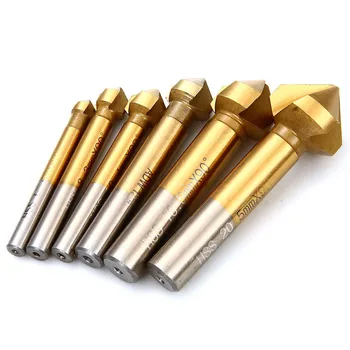 

6pcs 90 degrees 3 Flute Edge metal bevel Cutter Bit