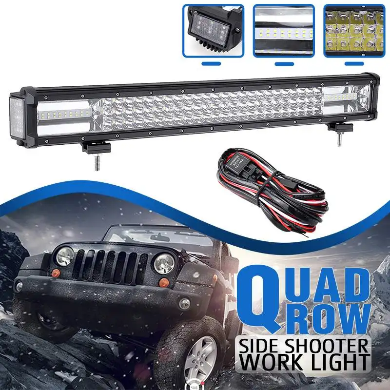 

24 inch LED Spot Work Light 444W Side LED Bar Offroad Flood Driving Lamp for Motorcycle Tractor Boat 4WD 4x4 Truck