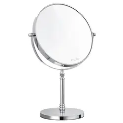 8 дюймов нержавеющие двухсторонняя 10X увеличительное зеркало вращение на 360 ° столешницы для бритья для макияжа