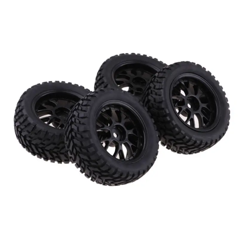 

4x RC Buggy Wheels & Tyres Set 1/10 Scale Off-road Car For HSP HPI Redcat Black