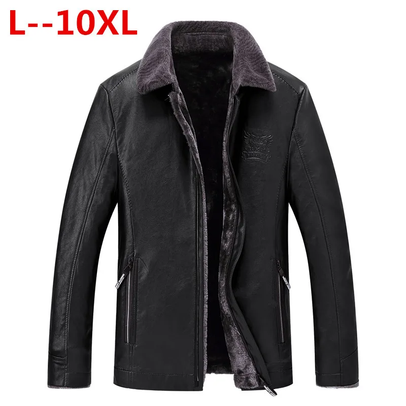 Большие размеры 8XL 6XL, зимние мужские Куртки из натуральной кожи, брендовая одежда, винно-красные, черные куртки из овчины и пальто с шерстяным воротником