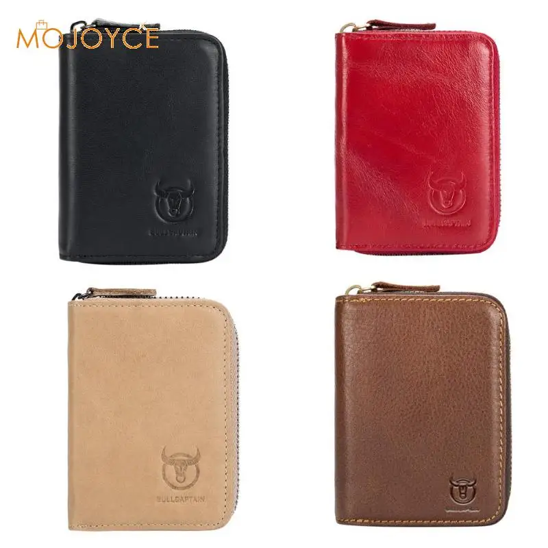 

Women Men Coin Purse Business Solid Color Card Holder Leather Unisex Wallet