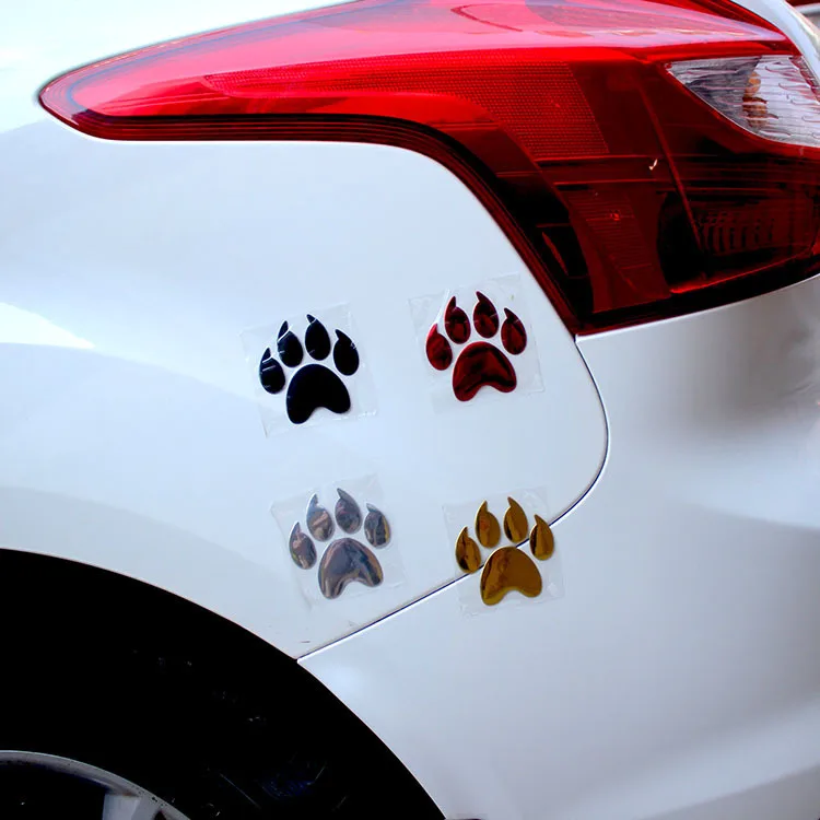 

New 1pc Pvc Bear Paw Dog Claw Car Sticker Footprint Motorcycle 3D Decal Cover Scratch Decoration Subsidies Body Rearview Mirror