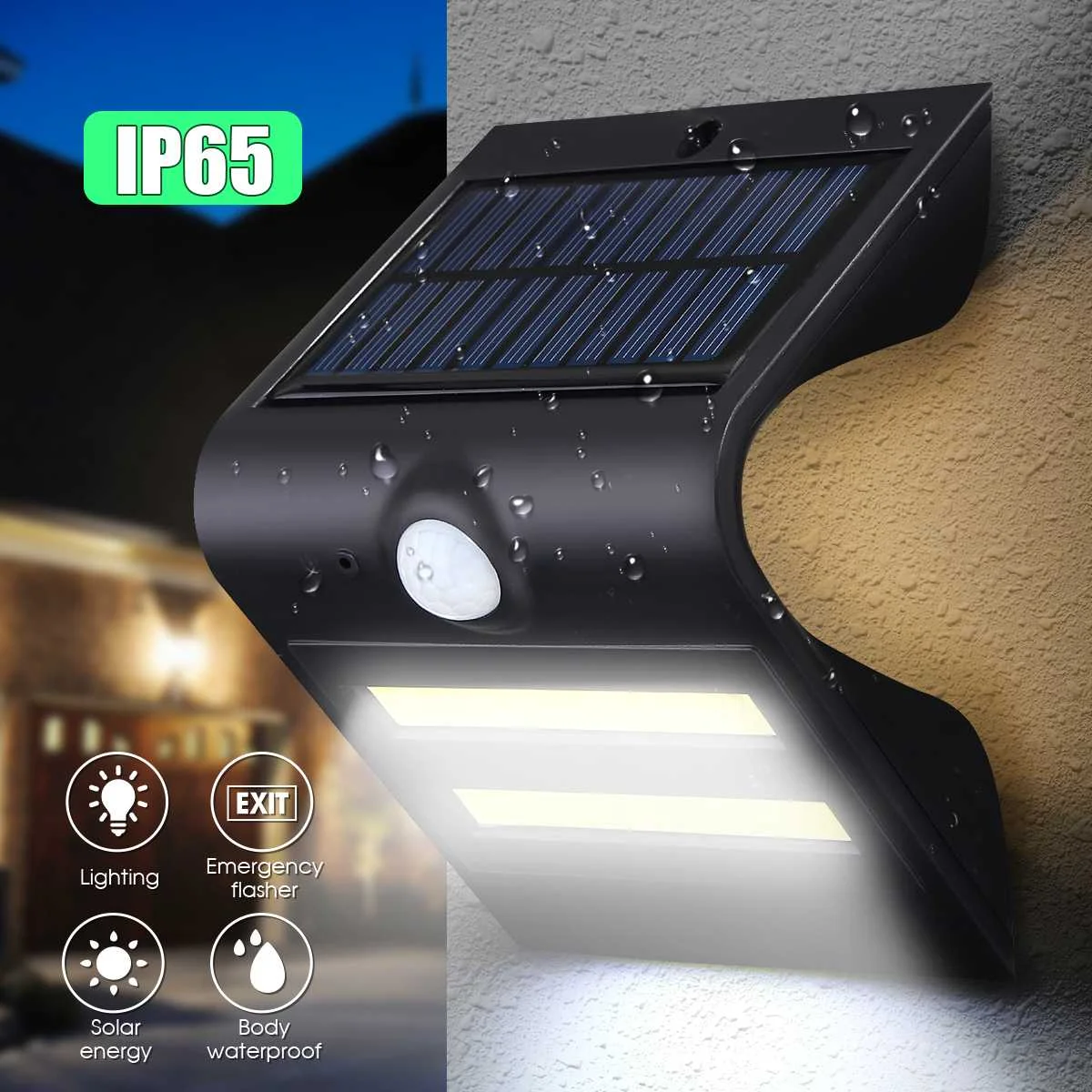 

Smuxi COB Solar Light Outdoor Wireless PIR Motion Sensor+Light Control Emergency Solar Wall Lamp Garden Light IP65 Waterproof