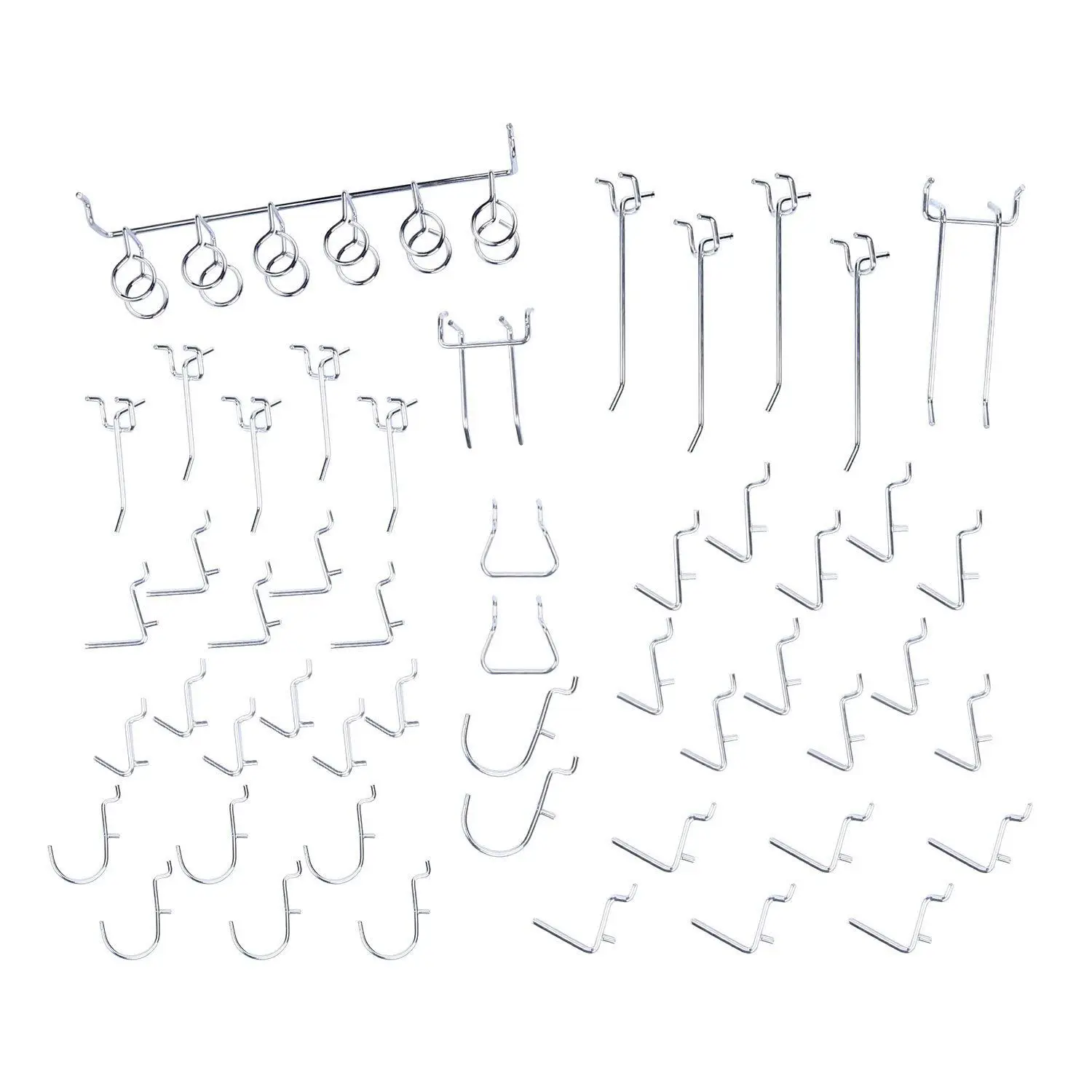 

50 Pcs Pegboard Shelving Hooks and Organizer Assortment