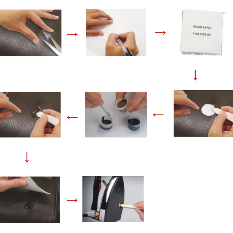 VISBELLA 48pcs/ctn Leather Vinyl Repair Kit Glue Color Paste Rips Fix for Car Repair Hand Tool Sets Seat Clothing Leather Boots