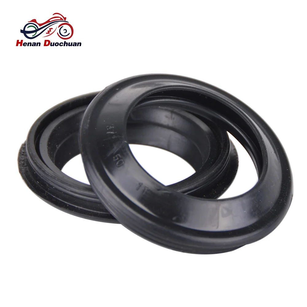 

37x50mm Motorcycle Part Skeleton and Nitrile Rubber Front Shock Absorber Fork Oil Seal Dust Cover x 2pcs