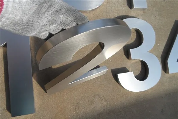brushed stainless steel letter
