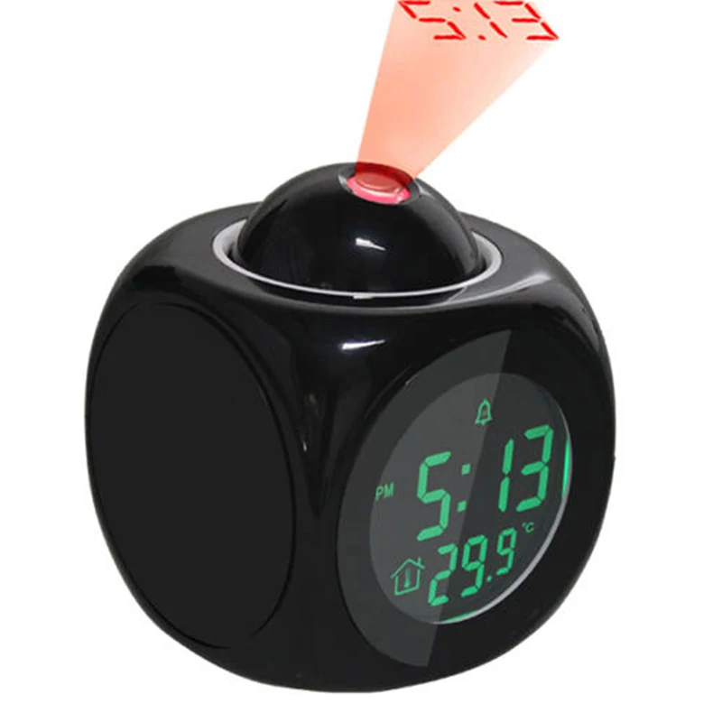  1Pcs Multifunction Digital LCD Projection Temp Display Alarm Clock Voice Talking Prompt Thermometer
