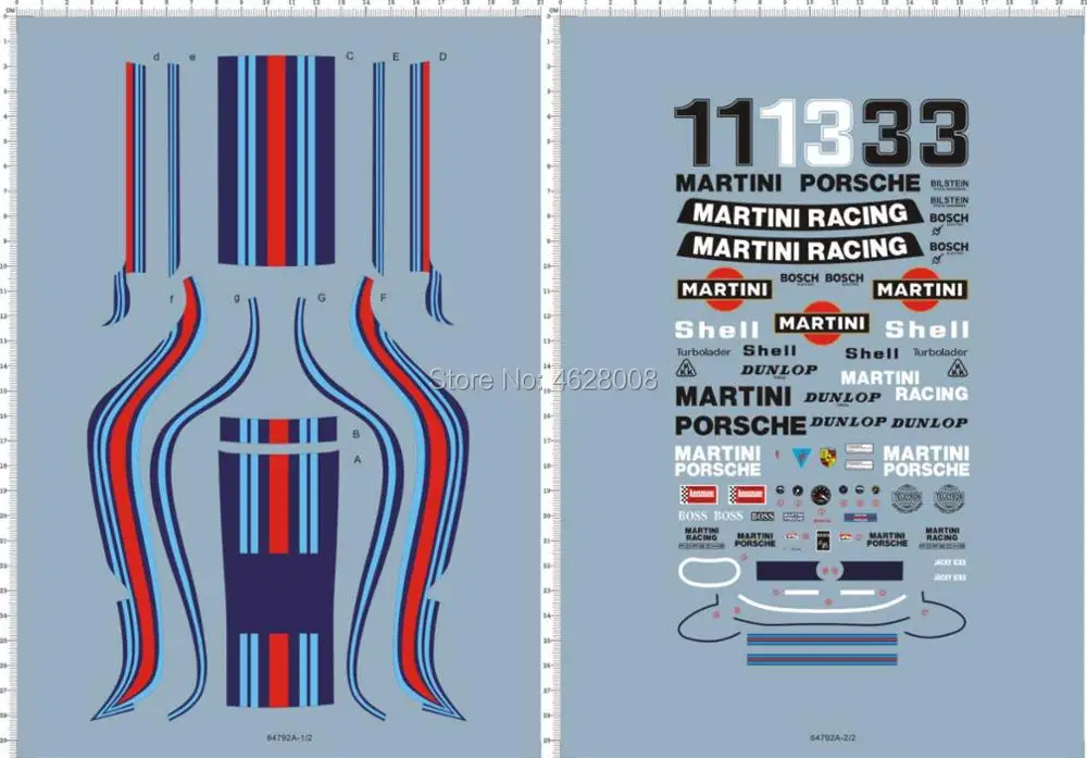 

1/12 935 martini Sport racing car panel Markings Model Kit Water Slide Decal