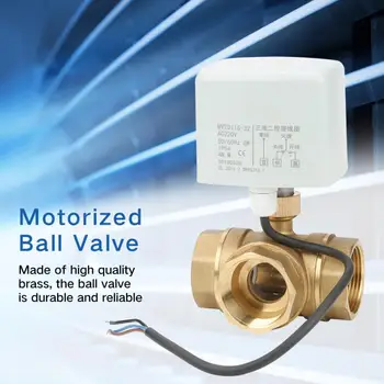 

Motorized Ball Valve DN32 G1-1/4 Brass 3 Way Motorized Ball Electrical Valve for Air Conditioner AC220V