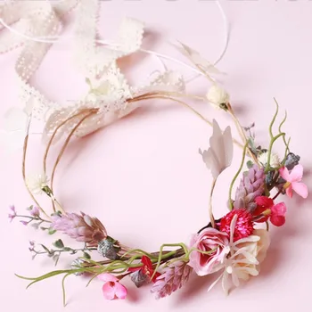 

Korean bride wreath wedding headpiece headband wedding dress handmade wreath flower headring hairband bridesmaid