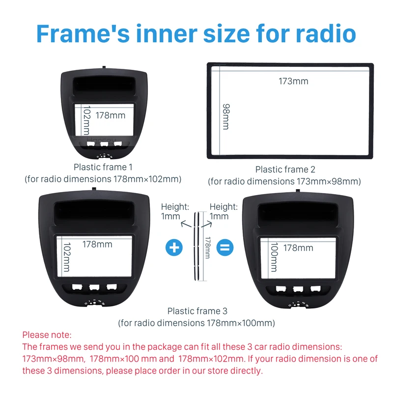 Harfey 2Din Автомобильная стерео рамка Крышка радио фасции комплект отделки для Toyota Aygo Citroen C1 peugeot 107 CD Установка приборной панели 178*100 мм