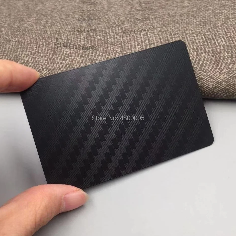 Лазерная гравировка из нержавеющей стали черная металлическая визитная карточка
