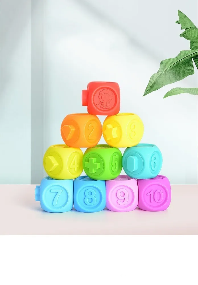 Гибкий клей рельеф Building Block Детские познания рука поймать может щепотку укусов