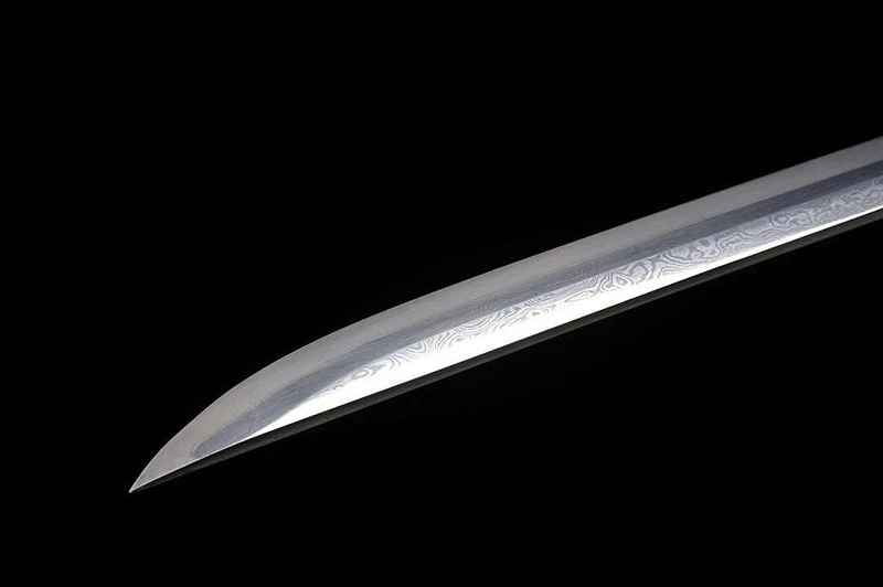 Red Blade Japanese Samurai Sword Handmade Damascus Folded Steel Full Tang Blade Funcatoinal Real Katana Collecation Sword