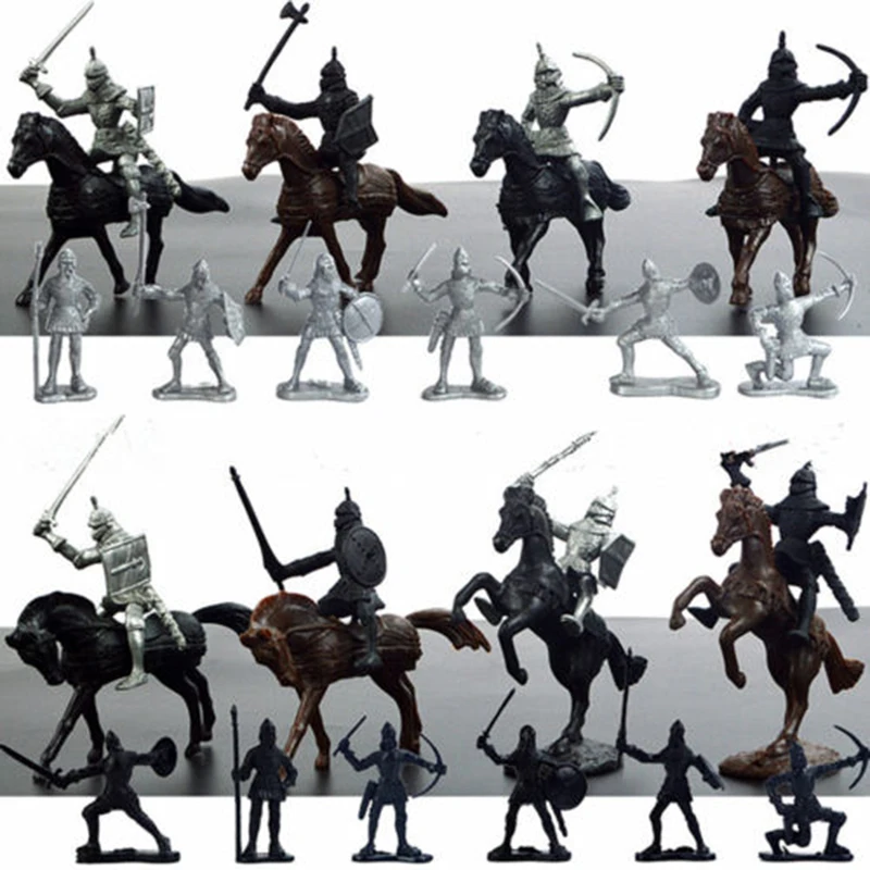 

28PCS Medieval Knights Warriors Soldiers Figure Model Toy Playset Kids Xmas Gift
