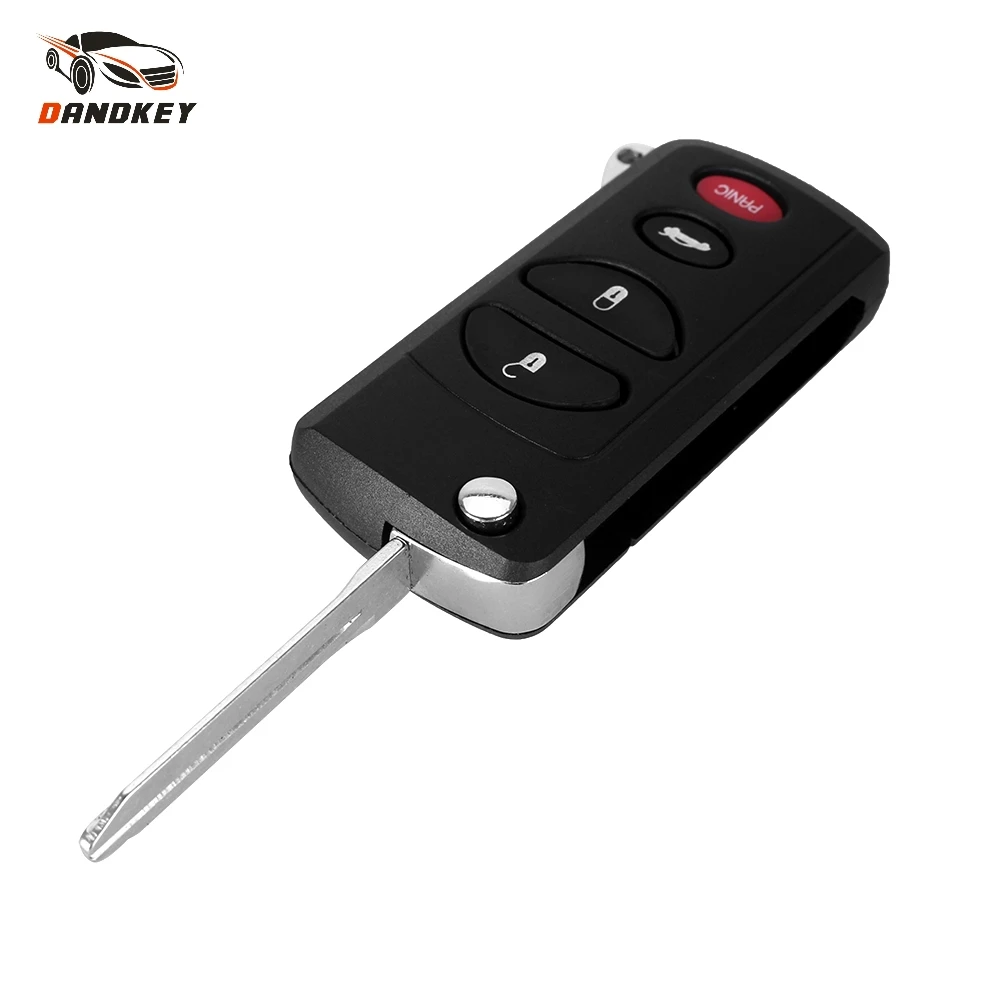 

Dandkey 4 Buttons Remote Key Flip Shell Case Uncut Blank For Chrysler Dodge Jeep Intrepid Stratus 3 +1 Panic Free Shipping