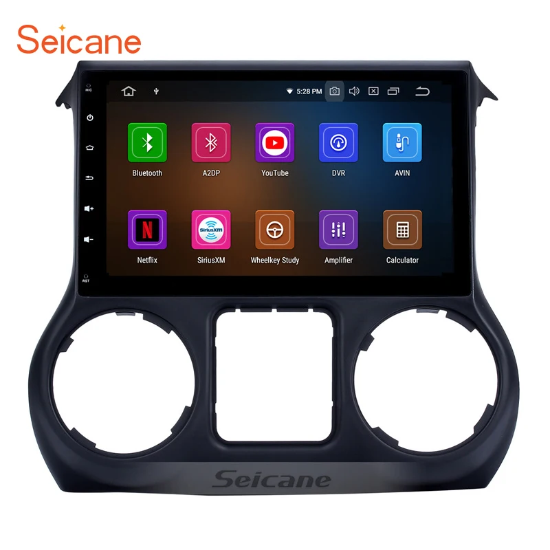 Автомагнитола Seicane 10 1 дюйма Android 9 0 IPS 8 ядер GPS для JEEP Wrangler 2011 2015 2016 2017 Поддержка TPMS 4G